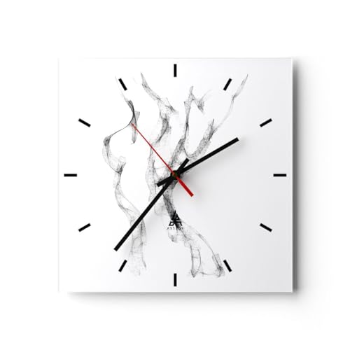 Modern Wanduhr Frau Körper Nacktheit 30x30cm Quadrat Klein Wand Uhr Glas Analog Zimmeruhren Küche Büro Wohnzimmer Glasuhr Wall Clock Dekoration Design Wanddekoration Küchenuhr C3AC30x30-4938 von ARTTOR