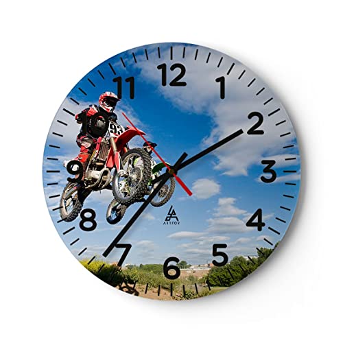 Modern Wanduhr Motorrad Reiter Himmel 40x40cm Rund Groß Wand Uhr Glas Analog Zimmeruhren Küche Büro Wohnzimmer Glasuhr Wall Clock Dekoration Design Wanddekoration Küchenuhr C4AR40x40-0126 Modern Wanduhr Motorrad Reiter Himmel 40x40cm Rund Groß Wand Uhr Glas Analog Zimmeruhren Küche Büro Wohnzimmer Glasuhr Wall Clock Dekoration Design Wanddekoration Küchenuhr C4AR40x40-0126 von ARTTOR