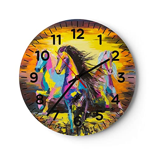 Modern Wanduhr Pferd Natur Tier 30x30cm Rund Klein Wand Uhr Glas Analog Zimmeruhren Küche Büro Wohnzimmer Glasuhr Wall Clock Dekoration Design Wanddekoration Küchenuhr C4AR30x30-3433 Modern Wanduhr Pferd Natur Tier 30x30cm Rund Klein Wand Uhr Glas Analog Zimmeruhren Küche Büro Wohnzimmer Glasuhr Wall Clock Dekoration Design Wanddekoration Küchenuhr C4AR30x30-3433 von ARTTOR