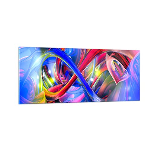 Panorama Bilder auf Glas 100x40cm Glasbild Abstrakt grafik grafiken farben Groß Wanddeko Bild im Glas Schlafzimmer Küche Wandbilder Dekoration Wohnzimmer Modern Wand Kunstdruck Art GAB100x40-2294 von ARTTOR