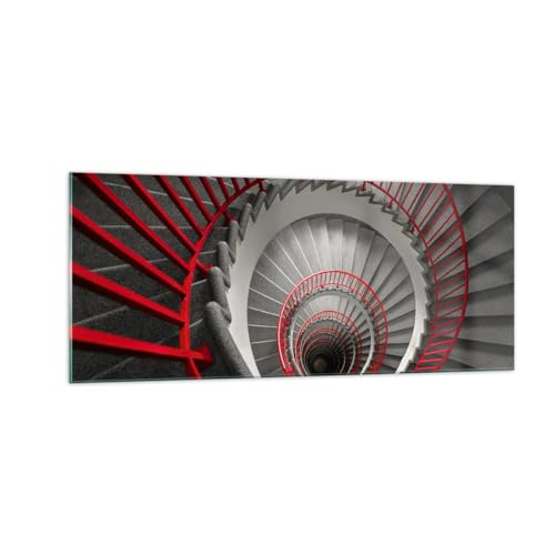 Panorama Bilder auf Glas 100x40cm Glasbild Die Architektur Treppe Industriell Groß Wanddeko Bild im Glas Schlafzimmer Küche Wandbilder Dekoration Wohnzimmer Modern Wand Kunstdruck Art GAB100x40-5289 von ARTTOR