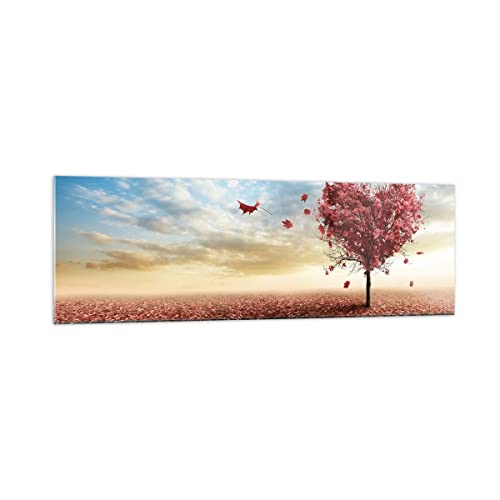 Panorama Bilder auf Glas 160x50cm Glasbild Abstraktion Herbst Baum Blatt Groß XXL Wanddeko Bild im Glas Schlafzimmer Küche Wandbilder Dekoration Wohnzimmer Modern Wand Kunstdruck Art GAB160x50-2609 von ARTTOR