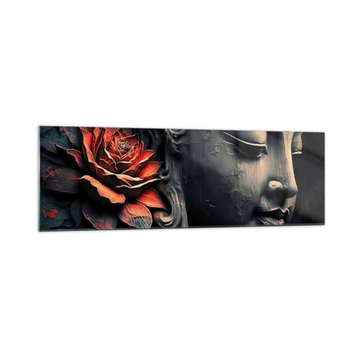 Panorama Bilder auf Glas 160x50cm Glasbild Buddha Indien Meditation Groß XXL Wanddeko Bild im Glas Schlafzimmer Küche Wandbilder Dekoration Wohnzimmer Modern Wand Kunstdruck Art GAB160x50-5790 von ARTTOR