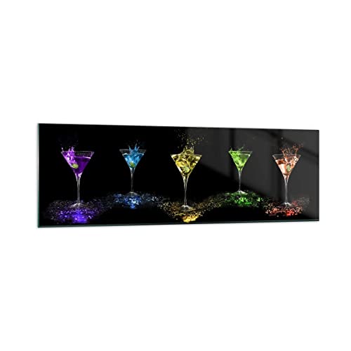 Panorama Bilder auf Glas 160x50cm Glasbild Cocktail trinken Alkohol Glas Groß XXL Wanddeko Bild im Glas Schlafzimmer Küche Wandbilder Dekoration Wohnzimmer Modern Wand Kunstdruck Art GAB160x50-0442 von ARTTOR