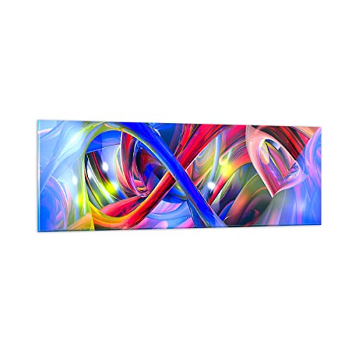Panorama Bilder auf Glas Abstrakt grafik grafiken farben Glasbild 90x30cm Wandbilder Dekoration Wohnzimmer Schlafzimmer Küche Klein Wanddeko Bild im Glas Wand Kunstdruck Art Modern GAB90x30-2294 von ARTTOR