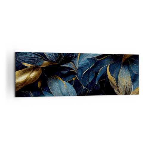 Panorama Bilder auf Leinwand 160x50cm Leinwandbild Blumen Art Deco Luxus Groß XXL Wanddeko Bild Schlafzimmer Küche Wandbilder Dekoration Wohnzimmer Wall Decor Canvas Wand Kunstdruck Art AB160x50-5604 von ARTTOR