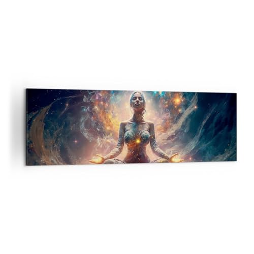 Panorama Bilder auf Leinwand 160x50cm Leinwandbild Meditation Yoga Energie Groß XXL Wanddeko Bild Schlafzimmer Wandbilder Dekoration Wohnzimmer Wall Decor Canvas Wand Kunstdruck Art AB160x50-5781 von ARTTOR