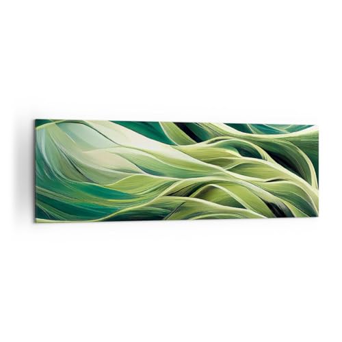 Panorama Bilder auf Leinwand 160x50cm Leinwandbild Moderne Kunst Muster Wellen Groß XXL Wanddeko Bild Schlafzimmer Wandbilder Dekoration Wohnzimmer Wall Decor Canvas Wand Kunstdruck Art AB160x50-5690 von ARTTOR