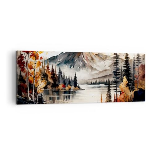 Panorama Bilder auf Leinwand Natur Sicht Berge Leinwandbild 140x50cm Wandbilder Dekoration Wohnzimmer Schlafzimmer Küche Groß XXL Wanddeko Bild Wand Kunstdruck Art Wall Decor Canvas AB140x50-5783 von ARTTOR