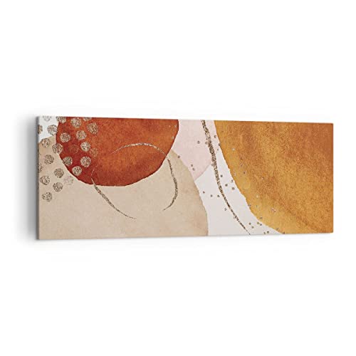 Panorama Bilder auf Leinwand Orange Abstraktion Flecken Leinwandbild 140x50cm Wandbilder Dekoration Wohnzimmer Schlafzimmer Groß XXL Wanddeko Bild Wand Kunstdruck Art Wall Decor Canvas AB140x50-4696 von ARTTOR