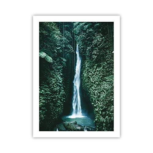 Wandposter Art Prints 50x70cm Poster ohne Rahmen Tropen Wasserfall Dschungel Küche Wanddeko Bild Wand Kunstdruck Deko Wandbilder Dekoration Wohnzimmer Schlafzimmer Modern Wall Art P2XPA50x70-5103 von ARTTOR