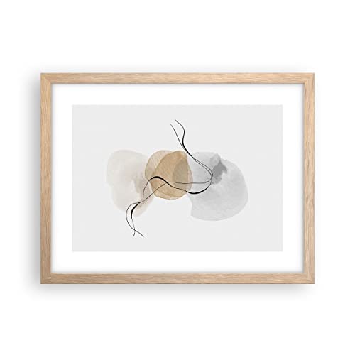 Poster Rahmen helle Eiche Abstrakt minimalistisch Aquarell Deko 40x30cm Wandposter Wandbilder Dekoration Wohnzimmer Schlafzimmer Küche Wanddeko Bild Wand Kunstdruck Modern Wall Art P2NAA40x30-4827 von ARTTOR