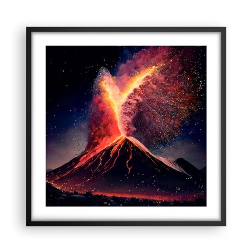 Poster Schwarzrahmen Deko 50x50cm Vulkan Bank Vulkanischer Berg Wandposter Art Prints Wanddeko Bild Wand Kunstdruck Wandbilder Dekoration Wohnzimmer Schlafzimmer Küche Modern Wall Art P2BAC50x50-5746 von ARTTOR