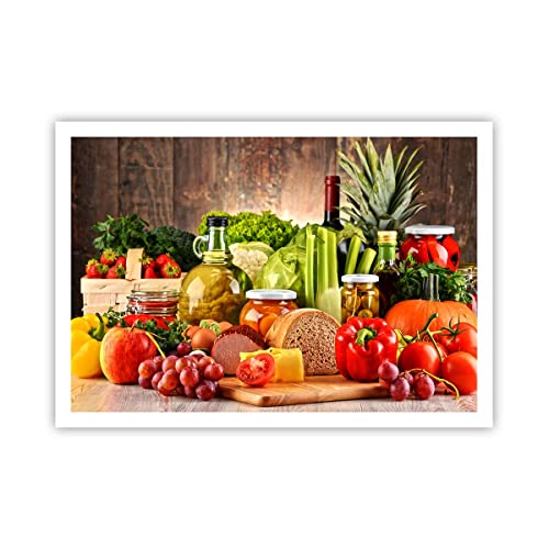 Poster ohne Rahmen Deko 100x70cm Lebensmittel Gemüse Brokkoli Fleisch Wandposter Wanddeko Bild Wand Kunstdruck Wandbilder Dekoration Wohnzimmer Schlafzimmer Küche Modern Wall Art P2XAA100x70-3182 von ARTTOR