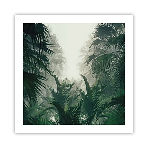 Poster ohne Rahmen Deko 50x50cm Dschungel Blätter Palmen Wandposter Art Prints Wanddeko Bild Wand Kunstdruck Wandbilder Dekoration Wohnzimmer Schlafzimmer Küche Modern Wall Art Decor P2XAC50x50-4504 von ARTTOR