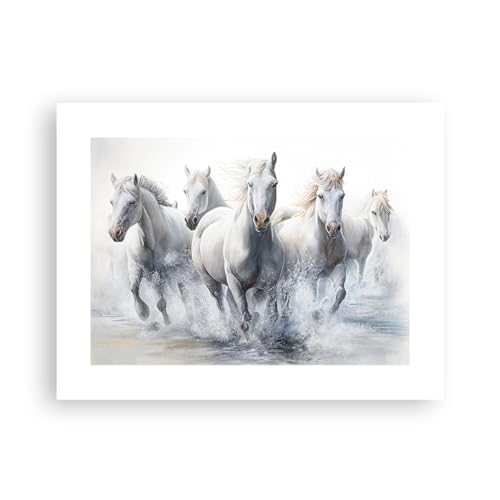 Poster ohne Rahmen Pferde Tiere Aquarell Deko 40x30cm Wandposter Art Prints Wandbilder Dekoration Wohnzimmer Schlafzimmer Küche Wanddeko Bild Wand Kunstdruck Modern Wall Art Decor P2XAA40x30-5807 von ARTTOR