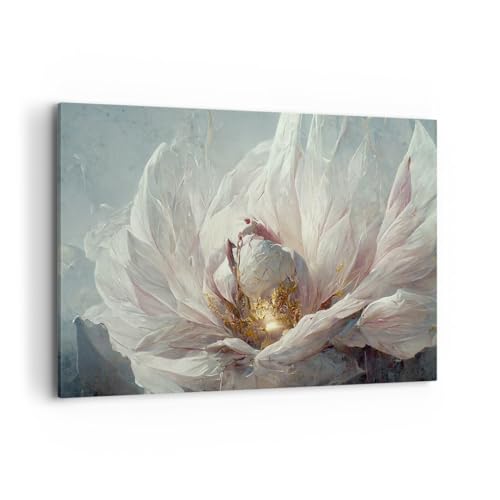 Wandbilder Dekoration Wohnzimmer Blume Art Deco Pfingstrose Bilder auf Leinwand 120x80cm Leinwandbild Schlafzimmer Küche Deko Wand Kunstdruck Art Groß XXL Wanddeko Bild Wall Decor Canvas AA120x80-5616 von ARTTOR