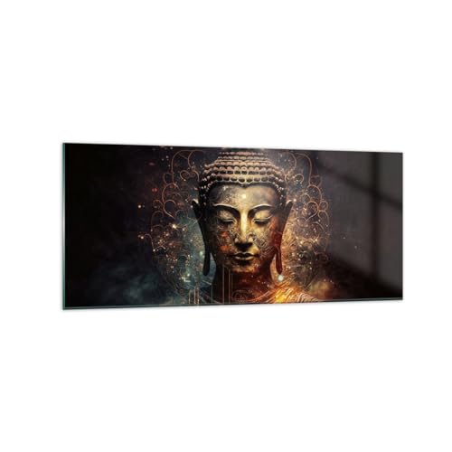 Wandbilder Dekoration Wohnzimmer Buddha Meditation Religion Panorama Bilder auf Glas 120x50cm Glasbild Schlafzimmer Küche Wand Kunstdruck Art Groß Wanddeko Bild im Glas Modern GAB120x50-5775 von ARTTOR