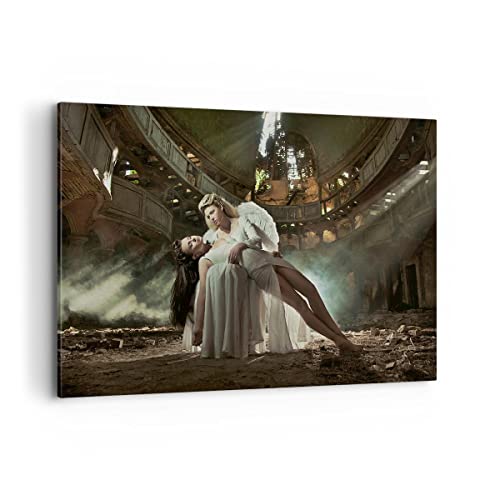 Wandbilder Dekoration Wohnzimmer Engel Frau Theater Oper Bilder auf Leinwand 120x80cm Leinwandbild Schlafzimmer Küche Deko Wand Kunstdruck Art Groß XXL Wanddeko Bild Wall Decor Canvas AA120x80-2588 von ARTTOR