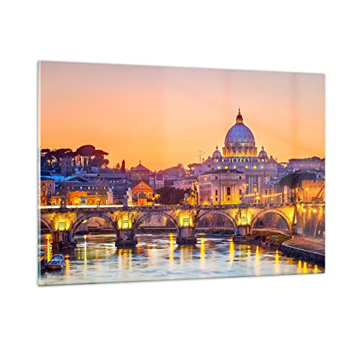 Wandbilder Dekoration Wohnzimmer Rom Italien Basilika Geschichte Bilder auf Glas 120x80cm Glasbild Schlafzimmer Küche Deko Wand Kunstdruck Art Groß XXL Wanddeko Bild im Glas Modern GAA120x80-2704 von ARTTOR