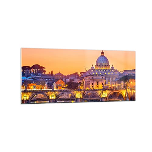 Wandbilder Dekoration Wohnzimmer Rom Italien Basilika Geschichte Panorama Bilder auf Glas 120x50cm Glasbild Schlafzimmer Küche Wand Kunstdruck Art Groß Wanddeko Bild im Glas Modern GAB120x50-2704 von ARTTOR