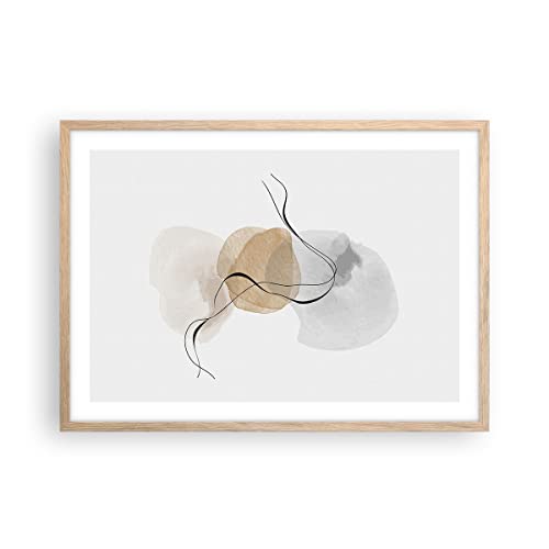 Wandposter 70x50cm Poster Rahmen helle Eiche Abstrakt minimalistisch Aquarell Küche Wanddeko Bild Wand Kunstdruck Deko Wandbilder Dekoration Wohnzimmer Schlafzimmer Modern Wall Art P2NAA70x50-4827 von ARTTOR