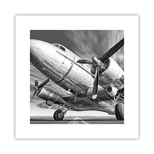 Wandposter Art Prints 30x30cm Poster ohne Rahmen Flugzeug Retro Flugzeug Küche Wanddeko Bild Wand Kunstdruck Deko Wandbilder Dekoration Wohnzimmer Schlafzimmer Modern Wall Art Decor P2XAC30x30-4952 von ARTTOR