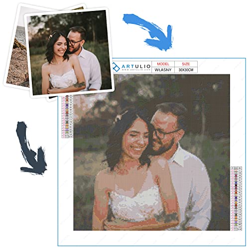 Diamond Painting Set 30x30cm Personalisieren Sie Ihr Foto - 5D Daiments Painting Zubehör - Crystal Art Wand Deko - Ihr eigenes Foto fertigen personalisiert an von ARTULIO