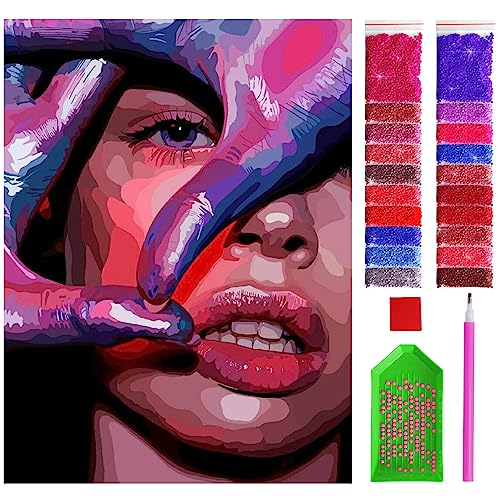 ARTULIO Diamond Painting Set - Frau in Violett - 30x40 cm – 5D Diamant Painting Bilder, Diamond Painting Erwachsene von ARTULIO