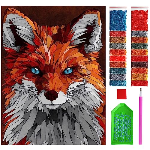 ARTULIO Diamond Painting Set Porträt eines Fuchses – 5D Diamant Painting Bilder 30x40 cm mit Diamond Painting Zubehör für Kinder und Erwachsene - Crystal Art - Wand Deko von ARTULIO