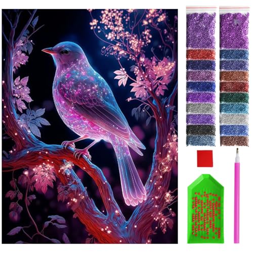ARTULIO Diamond Painting Set - Vogel in lila Schattierungen - 30x40 cm – 5D Diamant Painting Bilder DIY, Diamond Painting Erwachsene ARTULIO Diamond Painting Set - Vogel in lila Schattierungen - 30x40 cm – 5D Diamant Painting Bilder DIY, Diamond Painting Erwachsene von ARTULIO