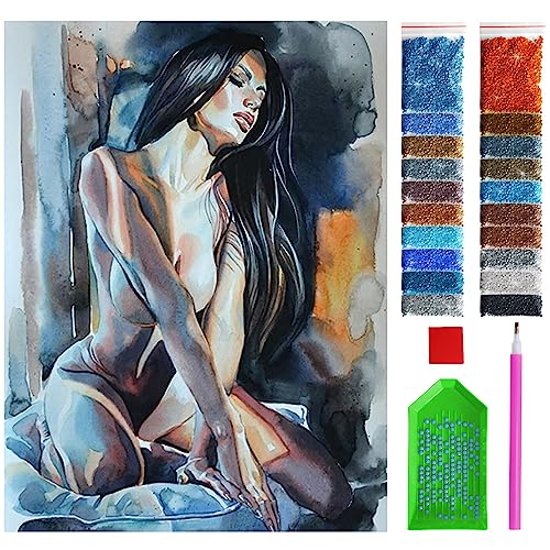 ARTULIO Diamond Painting Set Schwarzhaarige Frau – 5D Diamant Painting Bilder 30x40 cm mit Diamond Painting Zubehör für Kinder und Erwachsene - Crystal Art - Wand Deko von ARTULIO