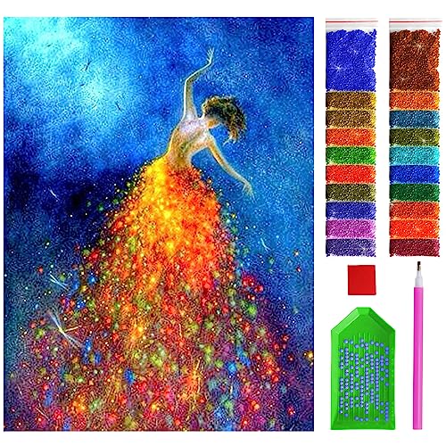 ARTULIO Diamond Painting Set - Märchenhafte Nachtwanderung der Zauberin- 30x40 cm – 5D Diamant Painting Bilder, Diamond Painting Erwachsene von ARTULIO