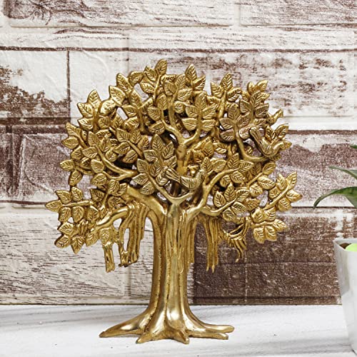 Artvarko Messing Wandbehang Baum des Lebens Sucess Vögel sitzen auf Baumzweig Traditionelle dekorative Kalpavriksha Wanddekoration, Vastu Fengshui Schaustücke für Zuhause Büro Geschenk (21,6 x 24,1 von ARTVARKO