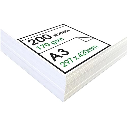 Artway Enviro - Recyceltes A3-Kartuschenpapier zum Zeichnen - Ideal für Trockenkunst Anwendungen - 170gsm – A3 (200 Blätter), weiß Artway Enviro - Recyceltes A3-Kartuschenpapier zum Zeichnen - Ideal für Trockenkunst Anwendungen - 170gsm – A3 (200 Blätter), weiß von ARTWAY