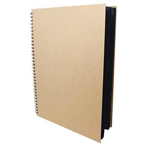 Artway Enviro - Skizzenbuch mit Spiralbindung - 100 % Recycling - Schwarzes Papier/Karton - A3 - 30 Blatt mit 270 g/m², Schwarz von ARTWAY