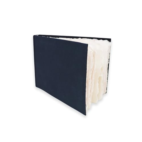 Artway Indigo - Baumwoll Rag Papier Skizzenbuch - A5 Querformat - 70 Seiten/35 Blätte aus 250gsm Mittlere Textur 100% Baumwoll Rag Papier - 100% Handgemachtes Artway Indigo - Baumwoll Rag Papier Skizzenbuch - A5 Querformat - 70 Seiten/35 Blätte aus 250gsm Mittlere Textur 100% Baumwoll Rag Papier - 100% Handgemachtes von ARTWAY
