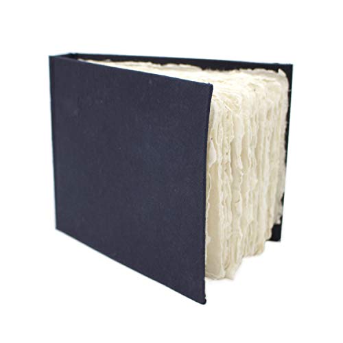 Artway Indigo - Baumwoll Rag Papier Skizzenbuch - A6 Querformat - 70 Seiten/35 Blätte aus 250gsm Mittlere Textur 100% Baumwoll Rag Papier - 100% Handgemachtes, Weiß von ARTWAY
