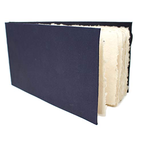Artway Indigo - Baumwoll Rag Papier Skizzenbuch - Panorama Landschaft - 40 Seiten/20 Blätter aus 250gsm Mittlere Textur 100% Baumwoll Rag Papier - 100% Handgemachtes, Weiß von ARTWAY