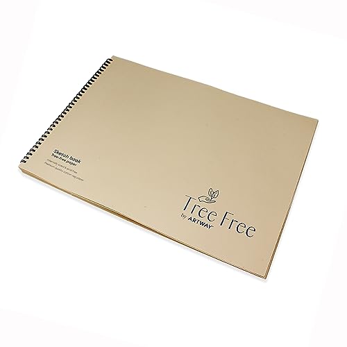 Artway Tree Free - Spiralgebundenes A3 Baumwoll Rag Papier Skizzenbuch - Beige - 40 Seiten/20 Blätter aus 250gsm 100% Baumwoll Rag Papier - 100% Recyceltes Skizzenbuch von ARTWAY
