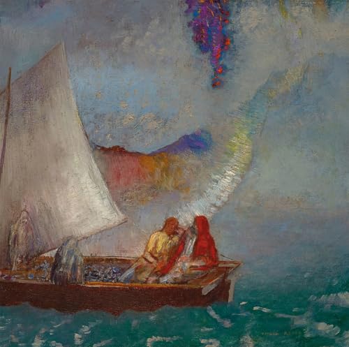 ARTXLXXBN Bekannt Gemälde Fotodruck Malerei Poster Das graue Segel von odilon Redon Modem-Grafik für Wohnzimmerdekoration 60x90cm von ARTXLXXBN