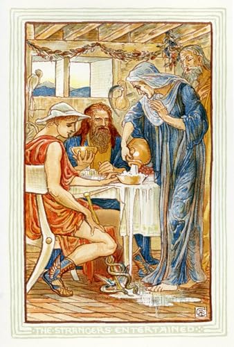 ARTXLXXBN Bekannt Gemälde Fotodruck Malerei Poster Die fremden Unterhalten von walter crane Modem-Grafik für Wohnzimmerdekoration 60x90cm von ARTXLXXBN