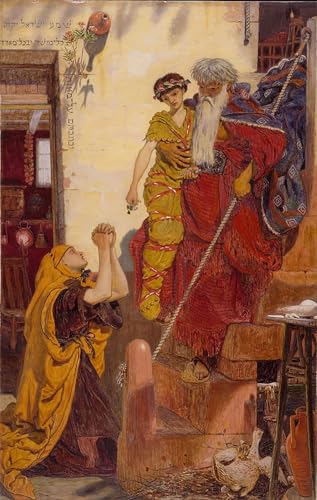 ARTXLXXBN Bekannt Gemälde Fotodruck Malerei Poster Elijah und der Sohn der Witwe von Madox Brown Modem-Grafik für Wohnzimmerdekoration 60x90cm von ARTXLXXBN