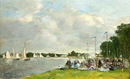 ARTXLXXBN Bekannt Gemälde Fotodruck Malerei Poster Regatten in argenteuil von eugene louis boudin Modem-Grafik für Wohnzimmerdekoration 60x90cm von ARTXLXXBN