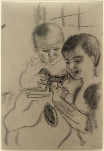 ARTXLXXBN Bekannt Gemälde Fotodruck Malerei Poster Walter und wolfgang mit pferden von august macke Modem-Grafik für Wohnzimmerdekoration 60x90cm von ARTXLXXBN