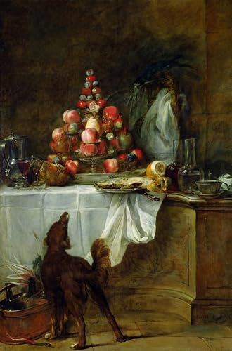 ARTXLXXBN Bekannt Leinwand Kunst Leinwand Druck Wand das Sideboard von Jean Baptiste Simeon Chardin Bilder Abstrakt Graffiti für Heimtextilien 60x90cm von ARTXLXXBN