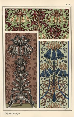 ARTXLXXBN Berühmte Gemälde Gemälde Fotodruck Malerei Poster Crown Imperial Flower Leinwandgemälde von Eugene Grasset Modem-Grafik für Wohnzimmerdekoration 60x90cm von ARTXLXXBN