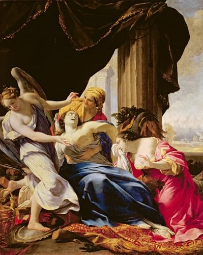 ARTXLXXBN Berühmte Gemälde Gemälde Fotodruck Malerei Poster Der Tod von Dido von Simon Vouet Modem-Grafik für Wohnzimmerdekoration 60x90cm von ARTXLXXBN