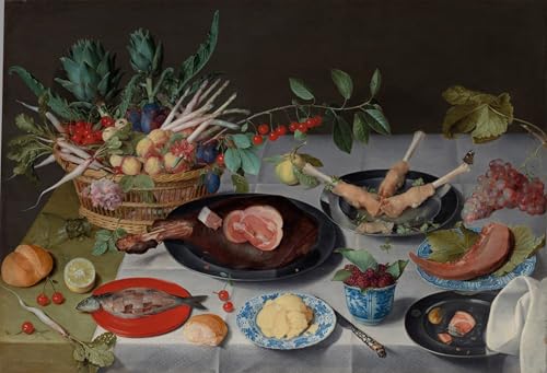 ARTXLXXBN Berühmte Gemälde Gemälde Fotodruck Malerei Poster Stillleben mit Fleisch Fisch Gemüse und Obst von Jacob Van Hulsdonck Modem-Grafik für Wohnzimmerdekoration 60x90cm ARTXLXXBN Berühmte Gemälde Gemälde Fotodruck Malerei Poster Stillleben mit Fleisch Fisch Gemüse und Obst von Jacob Van Hulsdonck Modem-Grafik für Wohnzimmerdekoration 60x90cm von ARTXLXXBN