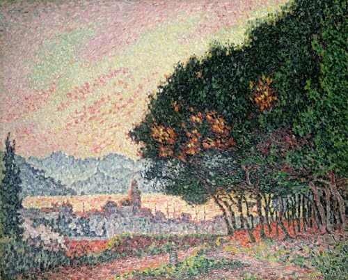 ARTXLXXBN Berühmte Gemälde Gemälde Fotodruck Malerei Poster Wald bei St. Tropez von Paul Signac Modem-Grafik für Wohnzimmerdekoration 60x90cm von ARTXLXXBN